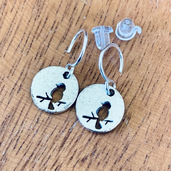 DONATED!  Bird on a Branch Mini Earrings - Picture 4 of 10